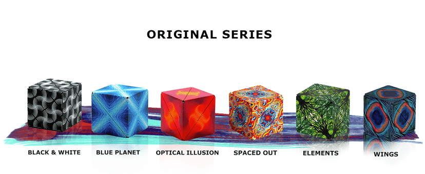 SHASHIBO Shape Shifting Box - Award-Winning Fidget Toy w/ 36 Rare Earth Magnets - Fidget Cube Transforms Into Over 70 Shapes, Sensory Toy Gift for Kids, Teens, and Adults (Wings)