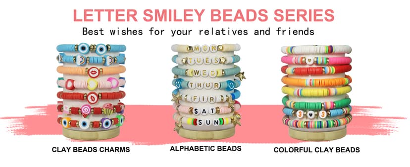 Redtwo 5100 Clay Beads Bracelet Making Kit, Flat Preppy Beads for Friendship Jewelry Making,Polymer Heishi Beads with Charms Gifts for Teen Girls Crafts for Girls Ages 8-12