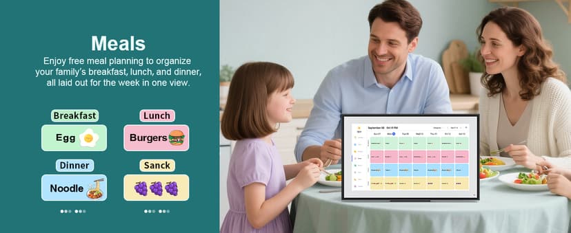 Canupdog 15.6 Inch Digital Calendar Wall Planner 2025-2026 – HD Touchscreen Smart Photo Display for Family Schedules, 32GB Electronic Calendar Chore Chart + To-do List, Christmas Gifts for Women Mom