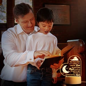 Baptism Gifts for Girl Boy, Nursery Decor Night Light Gifts for Bedtime Prayer, Baby Christening Gifts for Boys Girls, Dedication Gifts Baptismal Gifts Birthday Gifts for Kids, Baptism Decorations