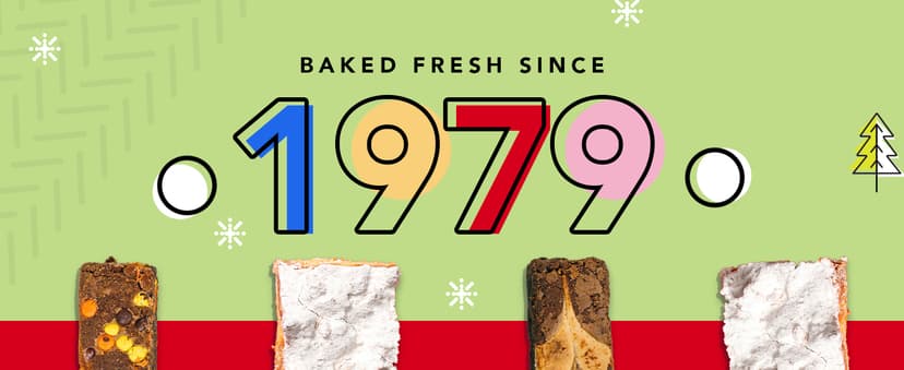 David's Cookies Merry Christmas Assorted Brownies & Crumb Cake Gift Tin 16pcs - Delicious, Fresh Baked Snacks, Gourmet Chocolate Fudge Slices, Brownies, Ideal Gift for Christmas Holidays