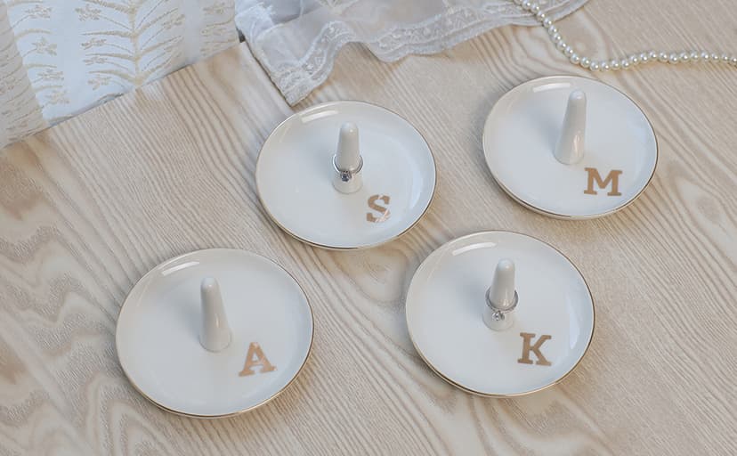 HOME SMILE Ring Holder Printed Ring,Engagement Engaged Wedding Bridal Gifts for Newly Engaged Friend,Daughter, Sister,Newlyweds,BFF