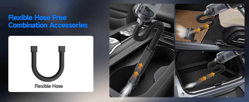 Car Vacuum Portable Cordless, Small Handheld Vacuum Cleaner with 24000PA High Power Suction, Mini Vacuum Cordless Rechargeable with One-Touch Empty, 10-in-1 Hand Vac for Car Home Office Dust