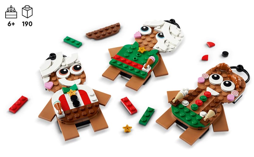 LEGO Gingerbread Ornaments - Christmas Tree Ornaments Building Set for Kids, Boys & Girls, Ages 6+ - 3 Gingerbread Decorations for Tree & Home - Gift Ideas for Kids - 40642