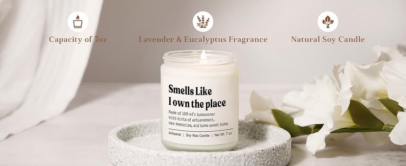 Niyewsor House Warming Gifts, New House/Home Candle, Best Housewarming Gift 2026, Closing Gifts for Home Buyers, New Homeowner, First Apartment Essentials, Handmade, 7oz