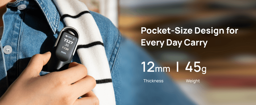 HOZO NeoRulerGO Digital Tape Measure with Laser, Smart Rechargeable Measuring Tool for Flat, Curved, Odd Shapes | Bluetooth App | Pocket Size | Cool Gadgets for Dad, Men, Husband