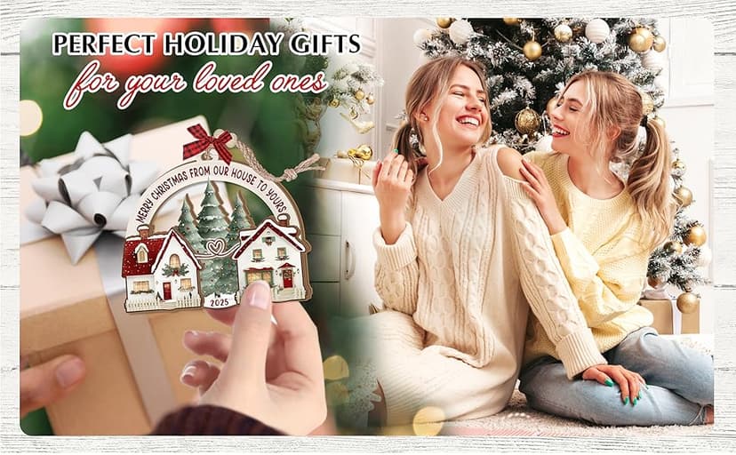 Neighbor Christmas Ornament 2025 – Neighbor for Women Men, Friendship Ornament for Bestfriends, Merry Christmas Next Door Neighbor Gift Idea, Wooden Hanging Tree Decoration