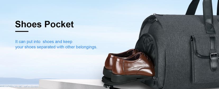 UNIQUEBELLA Convertible Garment Bag for Travel Carry on Garment Duffel Suit Bag with Shoe Compartment Weekend Flight Bag for Men