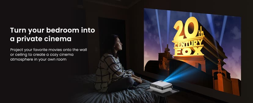 HAPPRUN Native 1080P Bluetooth Projector, Full HD Portable Outdoor Movie Projector with Built-in Speaker, Compatible with Smartphone, HDMI, USB, AV, Fire Stick, PS5 for Home, Bedroom, Outdoor Use