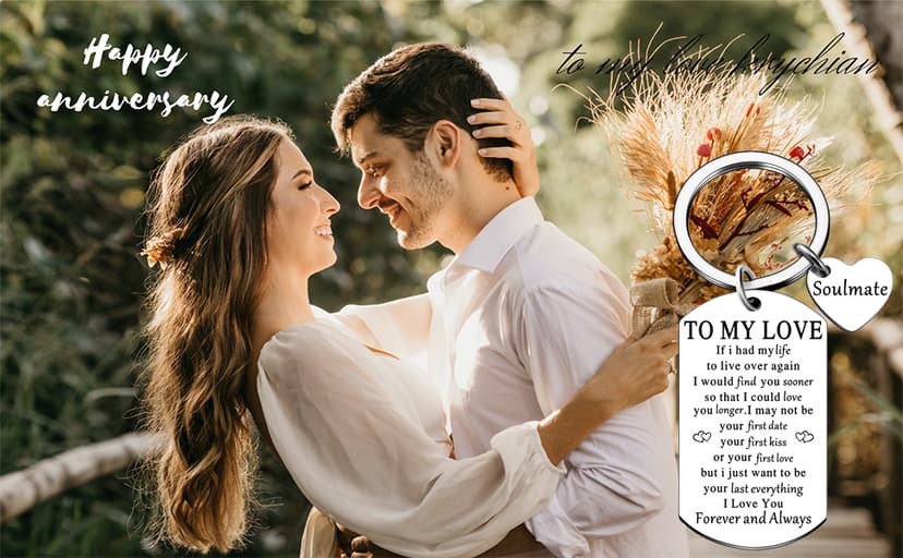 Soulmate Gifts for Him Her Boyfriend Husband Girlfriend Wife Soulmate To My Love Keychain Romantic Anniversary I Love You Gifts Birthday Anniversary Christmas Romantic Gift for Him Her