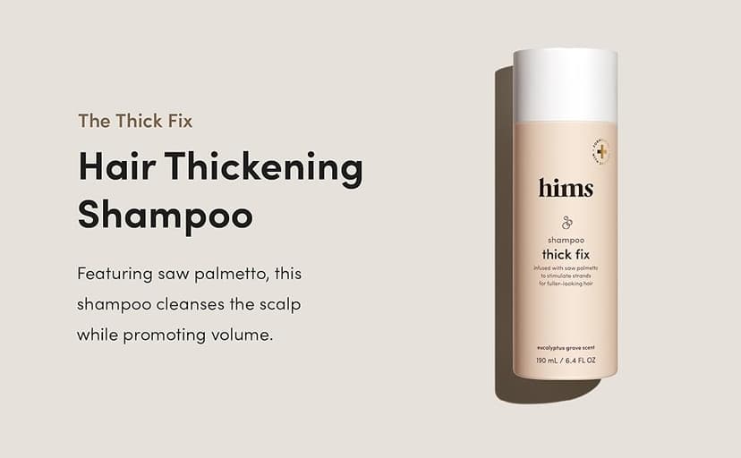 hims Thick Fix Shampoo for Men - Thickening Shampoo With Saw Palmetto and Niacinamide - No Parabens or Sulfates, Vegan and Cruelty Free - Fresh Eucalyptus Grove, 2 pack, 6.4oz