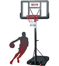 IGL Portable Basketball Hoop, 5.6-10FT Adjustable Basketball Goal System, 44 Inch Outdoor Basketball Hoop & Goals for Kids, Youth, and Adults in The Backyard, Driveway with PC Backboard
