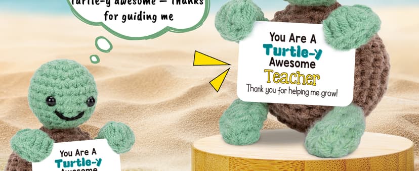 Mini Funny Turtle Teacher Valentine Day Gift for Women Men, End of Year Thank You Teacher Appreciation Gifts Ideas In Bulk, Personalized Cool Small Cute Stuff Things, Daycare Music Teachers Must Have