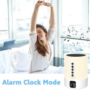 Alarm Clock Bluetooth Speaker, Night Light White Noise Machine Touch Bedside Lamp with Alarm Clock for Kids Multi-Color Changing Night Light Xmas Gifts for Teenage Girls Boys Women Teen Girl Gifts
