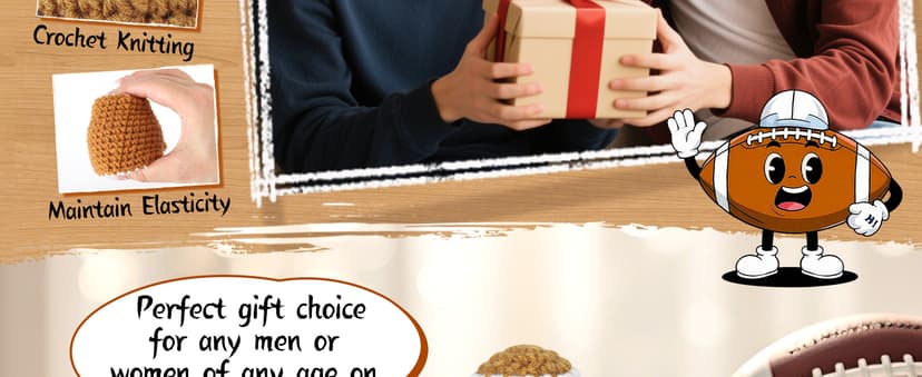 Mini Funny Brother Gifts from Sister Brothers, Positive Birthday Gift for Brother Adult, I Love You Small Cool Cute Football, Handmade Emotional Crochet Gift