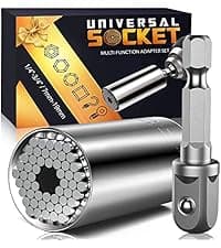 Super Universal Socket Tools Gifts for Men - Christmas Stocking Stuffers for Men Grip Socket Set with Power Drill Adapter Cool Stuff Ideas Gadgets for Him Birthday Gifts for Dad Women Husband (7-19mm)