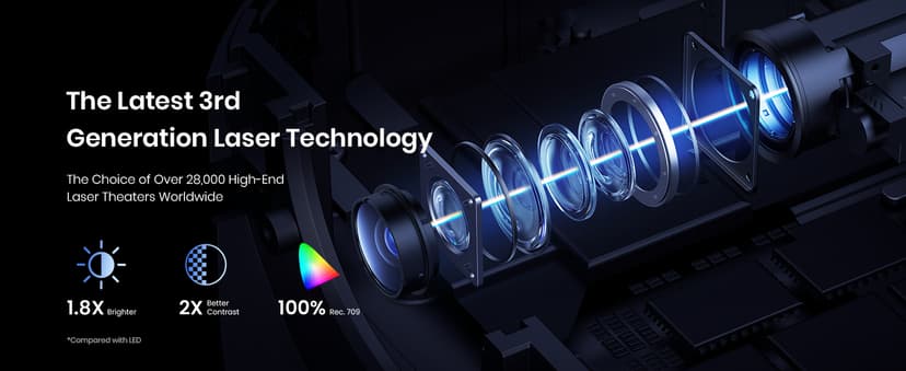 NEBULA Capsule 3 Laser Projector, Upgraded with Google TV and Official Netflix, Mini Smart TV Projector with Wi-Fi, Outdoor Portable Projector, Dolby Digital, 120-Inch Screen, 2.5H Built-In Battery