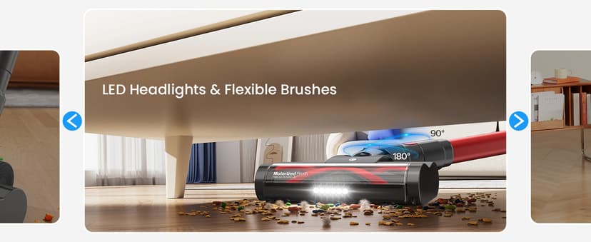 Cordless Vacuum Cleaner, Stick Vacuum with Powerful Suction, 45Mins Runtime Vacuum Cleaners for Home, Anti-tangle and 1.5L Dust Cup, 6 in 1 Lightweight Vacuum for Hardwood Floor Carpet Pet Hair