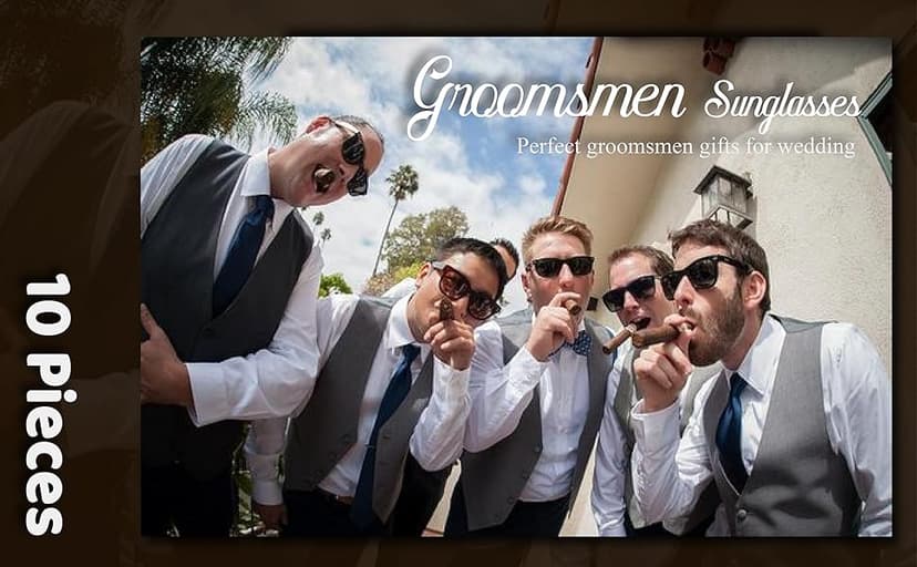 LotsBuyLots Groomsmen Gifts-10PCS Wedding Sunglasses Bachelor Party Favors for Groom,Team Groom (Team Groom)