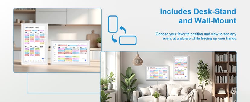 15.6 Inch Digital Calendar Wall Touch Screen Chore Chart, 32GB Electronic Calendar + Smart Family Planner, Wall and Desk Mountable, Gifts for Women Men, Christmas Gifts for Mom Dad