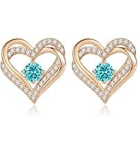 CDE Forever Love Heart Necklaces for Women, Wedding Anniversary, Birthday Mothers Day Gifts for Mom, Mother, Wife, Girlfriend, S925 Silver Jewelry with Birthstone Pendant