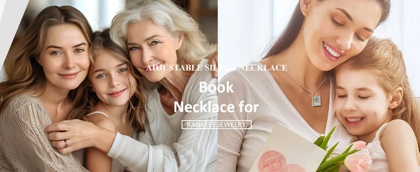 RANKEEF My Little Star Book Necklace - My Incredible Daughter Book Necklace Daughter Gifts from Dad Mom Mother Adjustable Silver 18k Gold Jewelry Openable with 6 Pages Gifts of Love