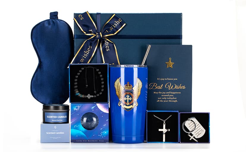 Birthday Gifts for Men,Blue Man Premium Gifts Basket Ideas Set for Him,Men's Birthday Gift Box Presents for Dad,Husband,Brother,Son, Boyfriend,Male Friend,Coworker Christmas Gift Retirement Gifts Box