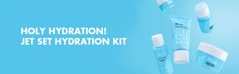 e.l.f. SKIN Holy Hydration! Jet Set Hydration Kit, Travel Friendly Hydrating Skincare Set, Face Cleanser, Balm, Moisturizer, Eye Cream & Night Cream, Vegan & Cruelty-Free
