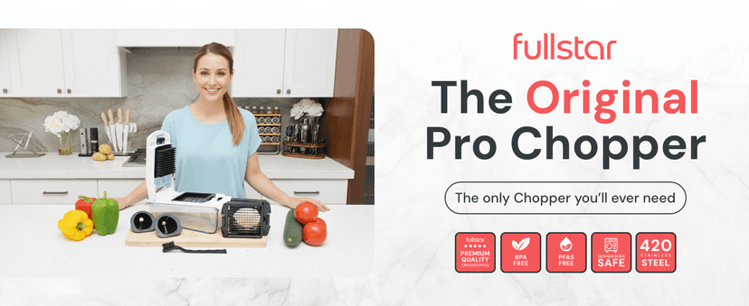 Fullstar The Original Pro Chopper - Vegetable Chopper and Spiralizer, Food Chopper with Container, Fruit Slicer, Kitchen Gadgets & Gifts, Home Essentials (4 in 1, White)