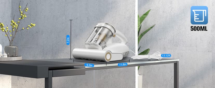 Bed Vacuum Cleaner Mattress Vacuum Cleaner,16Kpa Powerful Handheld Vacuums with UV-C Light & Double Dust Cup & High Heating & Ultrasonic & Anion for Bed Sofa