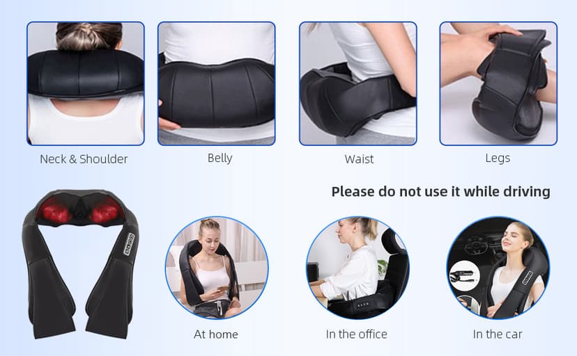 AERLANG Shiatsu Back and Neck Massager, Back Massager Deep Tissue Kneading Neck and Shoulder Massage with Heat, Electric Massage Pillow Fathers Day Gift Ideas from Daughter Son(NOT Cordless)