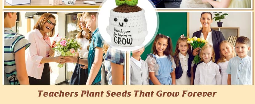 MBL Sunflower Christmas for Women Teacher - Thank You Appreciation Emotional Inspirational Support Crochet Sunflowers Gifts for Men Coworker Boss Lady Friend Thanksgiving Retirement Stocking Stuffers