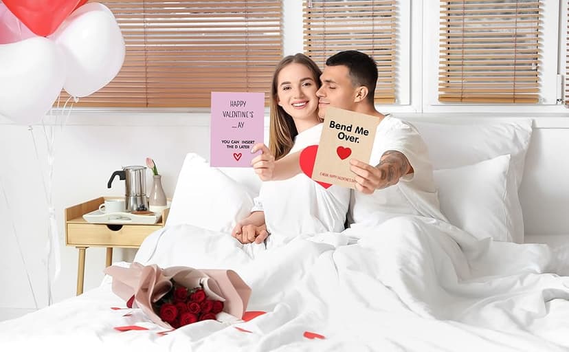 Naughty Husband Valentines Day Card, Bend Me Over Calentines Day Card for Him Boyfriend Husband Fiance, Raunchy Husband Valentines Card from Wife, Funny Valentines Gifts for Men