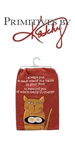 Primitives by Kathy Cotton Dish Towel Set - Dog Design, Kitchen/Bathroom Decor, Tea Towels, 28"x28"