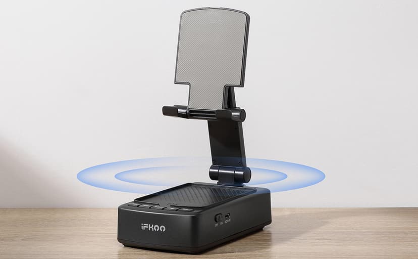 Gifts for Men Women, Phone Stand with Bluetooth Speaker BT5.3, Gifts for Him Dad Who have everything, Phone Holder with Wireless Speaker for iPhone/Android/Tablet, Tech Gadgets,Birthday Gifts for Men