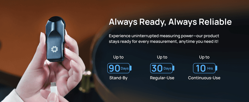 HOZO NeoRulerGO Digital Tape Measure with Laser, Smart Rechargeable Measuring Tool for Flat, Curved, Odd Shapes | Bluetooth App | Pocket Size | Cool Gadgets for Dad, Men, Husband