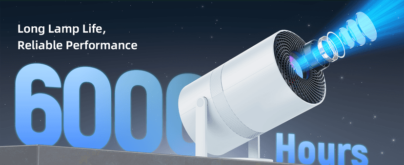 Mini Projector with WiFi and Bluetooth, Portable Movie Projector with 180° Rotatable, 1080P HD Supported, Auto Vertical Keystone, Compatible with Smartphone, TV Stick, Laptop, HDMI, USB