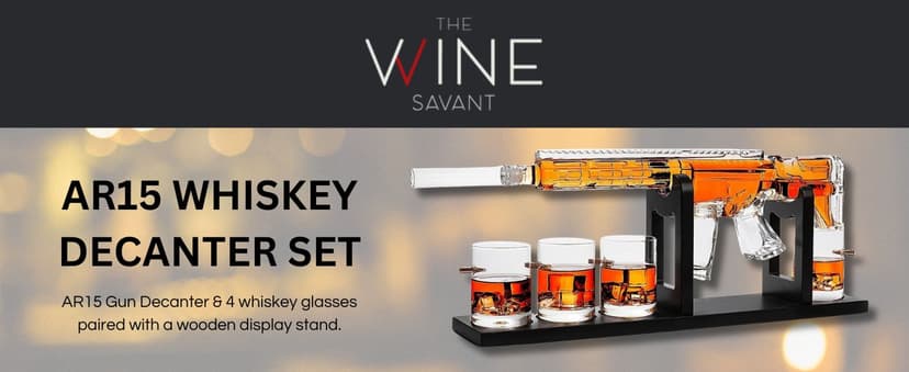 AR15 Gun Decanter Birthday Gifts for Men Dad, Whiskey Set - Rifle Limited Edition, Silencer Stopper - 800 ml & 12oz Bullet Glasses - Father Gift - Drinking Party, Liquor, Vodka Tik Tok Viral Dispenser