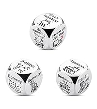 Anniversary Steel Gifts for Him Her Date Night Dice Gift for Boyfriend Girlfriend Wife Husband Couple Women Men Food Dice Decider Sweetest Day Birthday Wedding Valentines Christmas White Elephant
