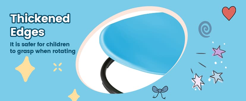 21" L × 19" W Large Size Spinning Chair for Autistic Kids, Toddler Sensory Spinning Chair, Sensory Toys Gifts for Kids with Autism & ADHD, Sit and Spin Training Body Coordination, Azure Rounded Shape