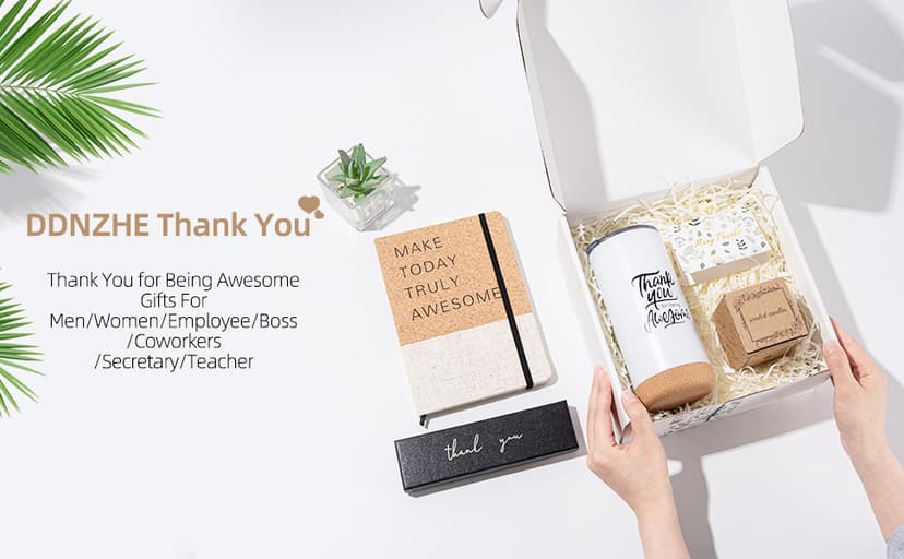 Thank You Gifts for Women, Employee Appreciation Gift Baskets Includes Thank You Cards, Office Gift Basket for Coworkers, Ideal for Social Workers, Teachers, Secretaries, Coworkers Thank You for Being Awesome