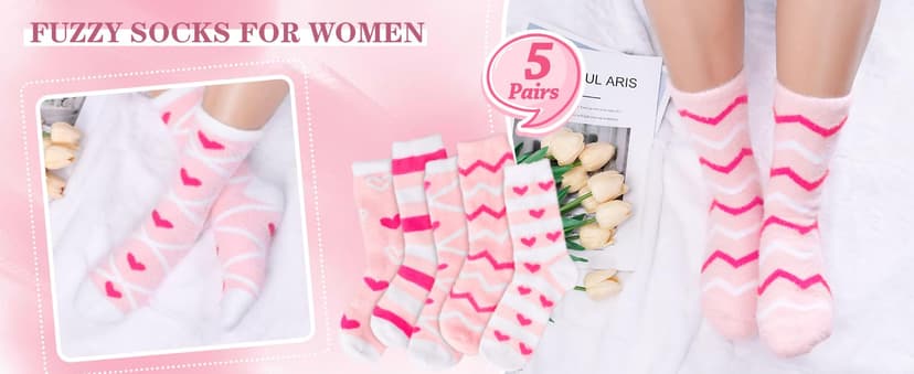 Valentines Day Gifts for Her Fuzzy Socks Gifts for Women Mom Wife Girlfriend Galentines Day Christmas Birthday