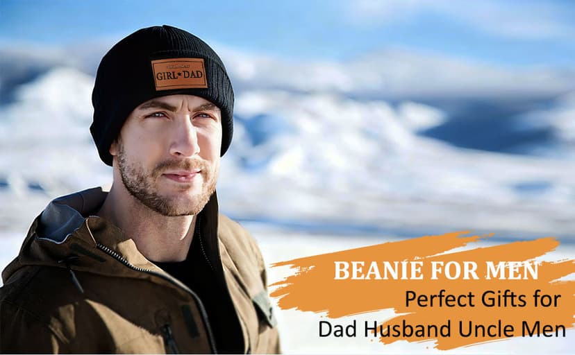 Men Gifts Worlds Best Dad Uncle Husband Leather Beanie Hat from Daughter Niece Christmas Stocking Stuffers Birthday Gifts