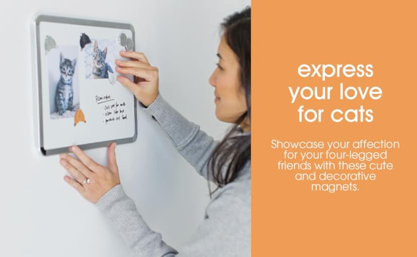 Pearhead Cat Bum Kitchen Magnets, Pet Themed Refrigerator Magnets, Funny Novelty Gift for Cat Lovers and Pet Parents, Ideal Decor for Home, School Locker and Office Whiteboard, Set of 4