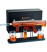 Birthday Gifts for Men Dad, Kollea Gun Whiskey Decanter Set with Shot Glass, Cool Anniversary Christmas Gifts Ideas for Him Husband Brother, Funny Military Retirement Present, Home Bar Drinking Party