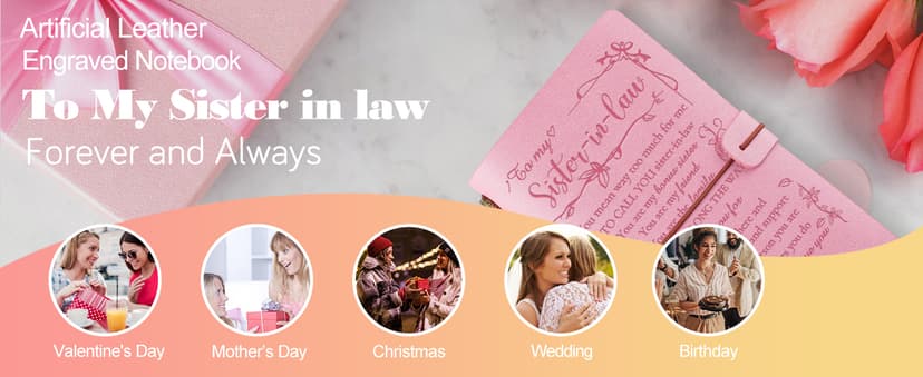 PRSTENLY Sister In Law Gifts Leather Journal, 140 Page Refillable Journal Christmas Graduation Birthday Mothers Day Gifts for Sister In Law