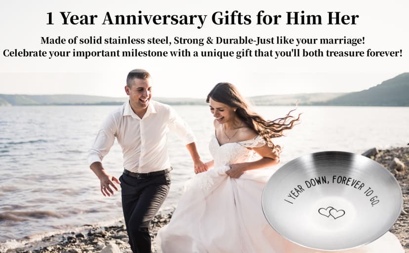 1 Year Anniversary for Him Her One Year Paper Anniversary Ring Holder First Anniversary Wedding Gifts for Husband Wife 1st Anniversary Dating Gift for Couples Boyfriend Girlfriend Birthday Christmas