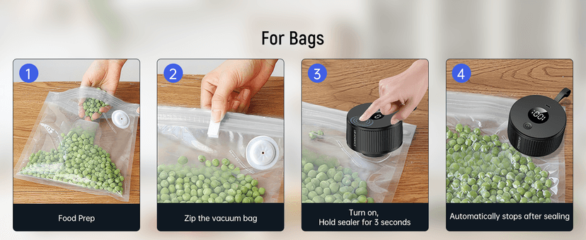 Upgraded 3-in-1 Electric Mason Jar Vacuum Sealer Kit for Jars, Bags, Food Savers & Containers | Auto-Stop Jar Sealer with 4-Hours Battery Life & One-Handed Operation for Dry Foods, Jams & Leftovers