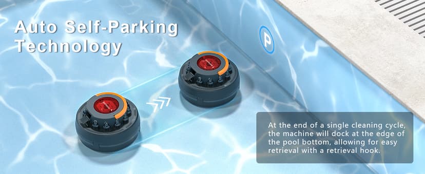 X2 Cordless Pool Cleaner Robot, Robotic Pool Vacuum for Above/In Ground Pool, 45W Dual-Motor, Self-Parking, Enhanced with 2L Debris Capacity