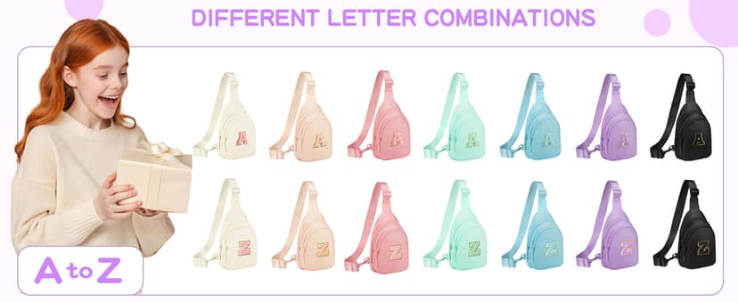 Small Initial Sling Bag for Girls & Women - Cute Crossbody Fanny Pack Gift